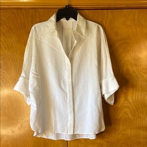 LATTELIER  100% Cellulose Fiver Classic White Button-Up Shirt. Size S